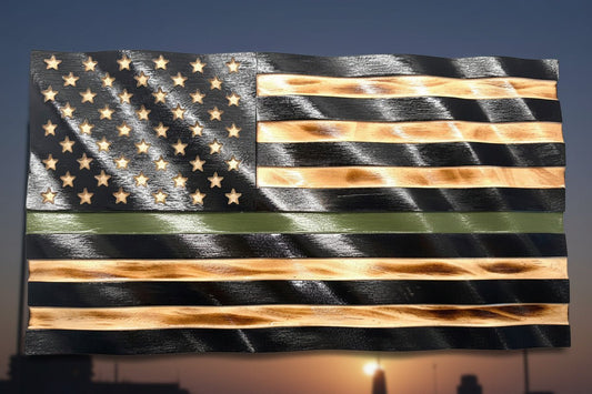 Honors Flag Armed Forces Green Line