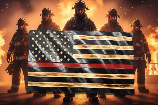 Honors Flag Fire Department Red Line
